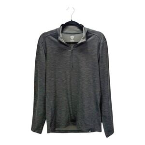 REI Co-op Mens Small 1/4 Zip Pullover Long Sleeve Gray Outdoor Hiking Activewear